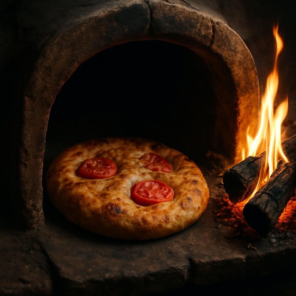 Illustrazione storica: Focaccine ai pomodori