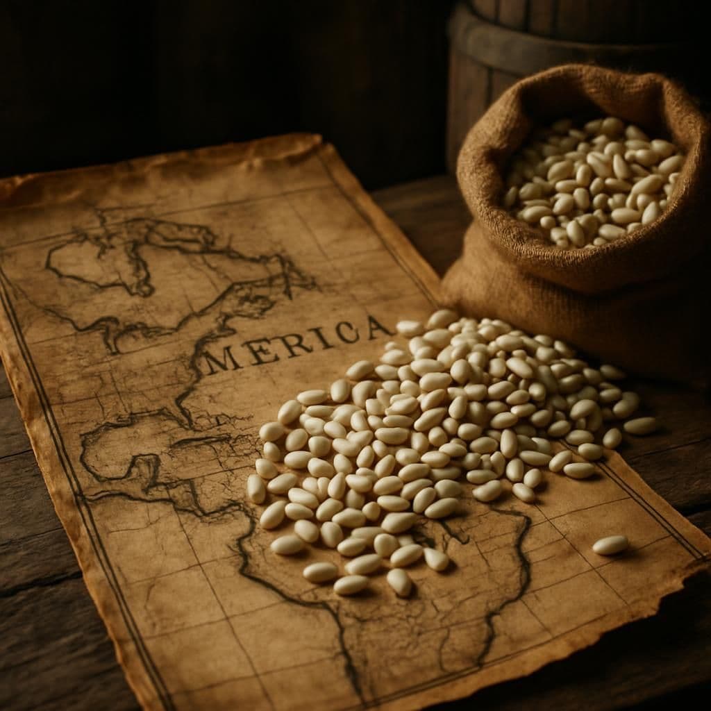 Illustrazione storica: Pasta con carote e cannellini